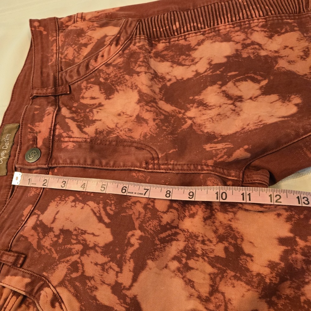 Crysp Denim Red Men's Skywalker Biker Jeans Distressed Rips 36x31 - Picture 6 of 11